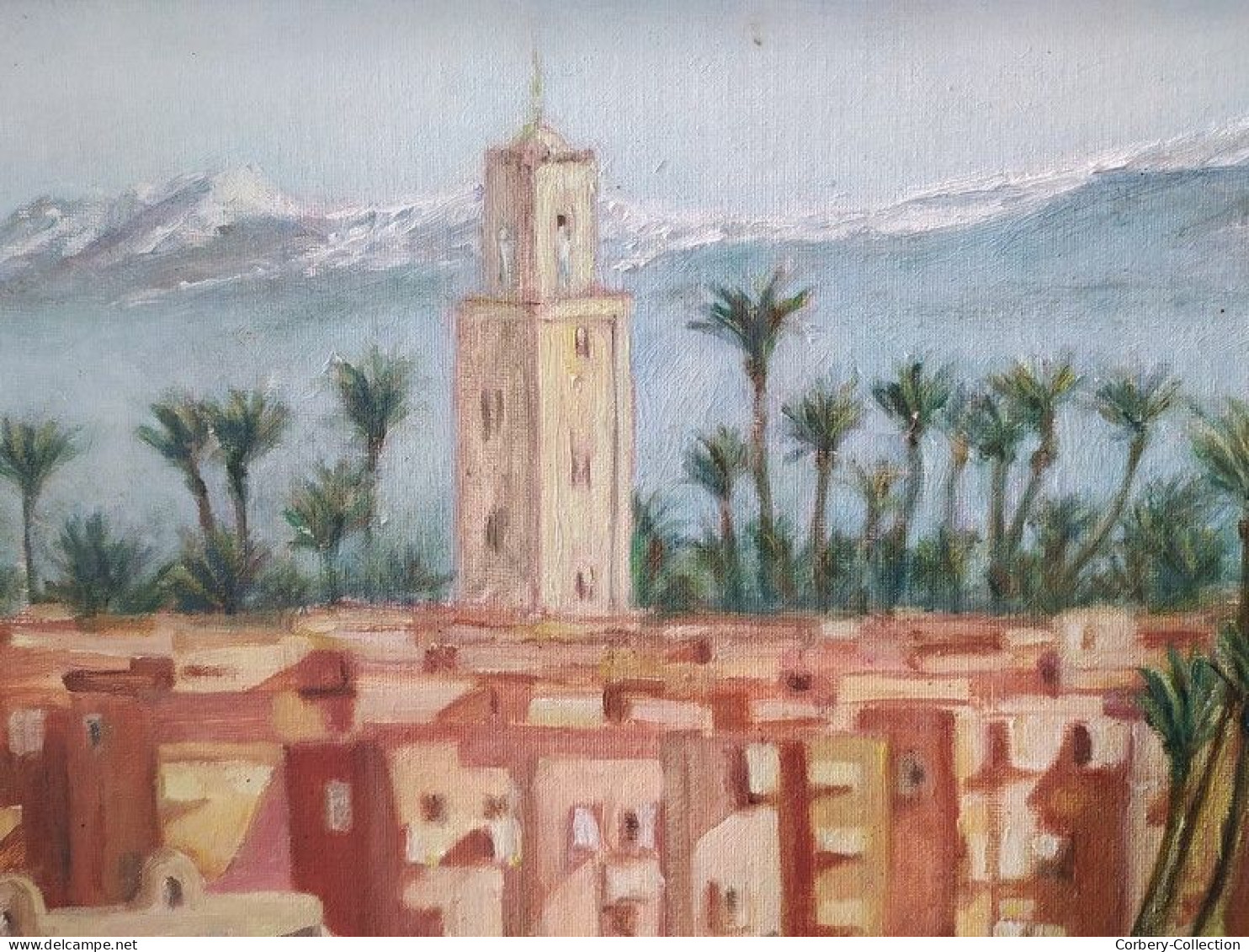 Tableau Orientaliste Peinture Maroc Marrakech XXème - Oelbilder