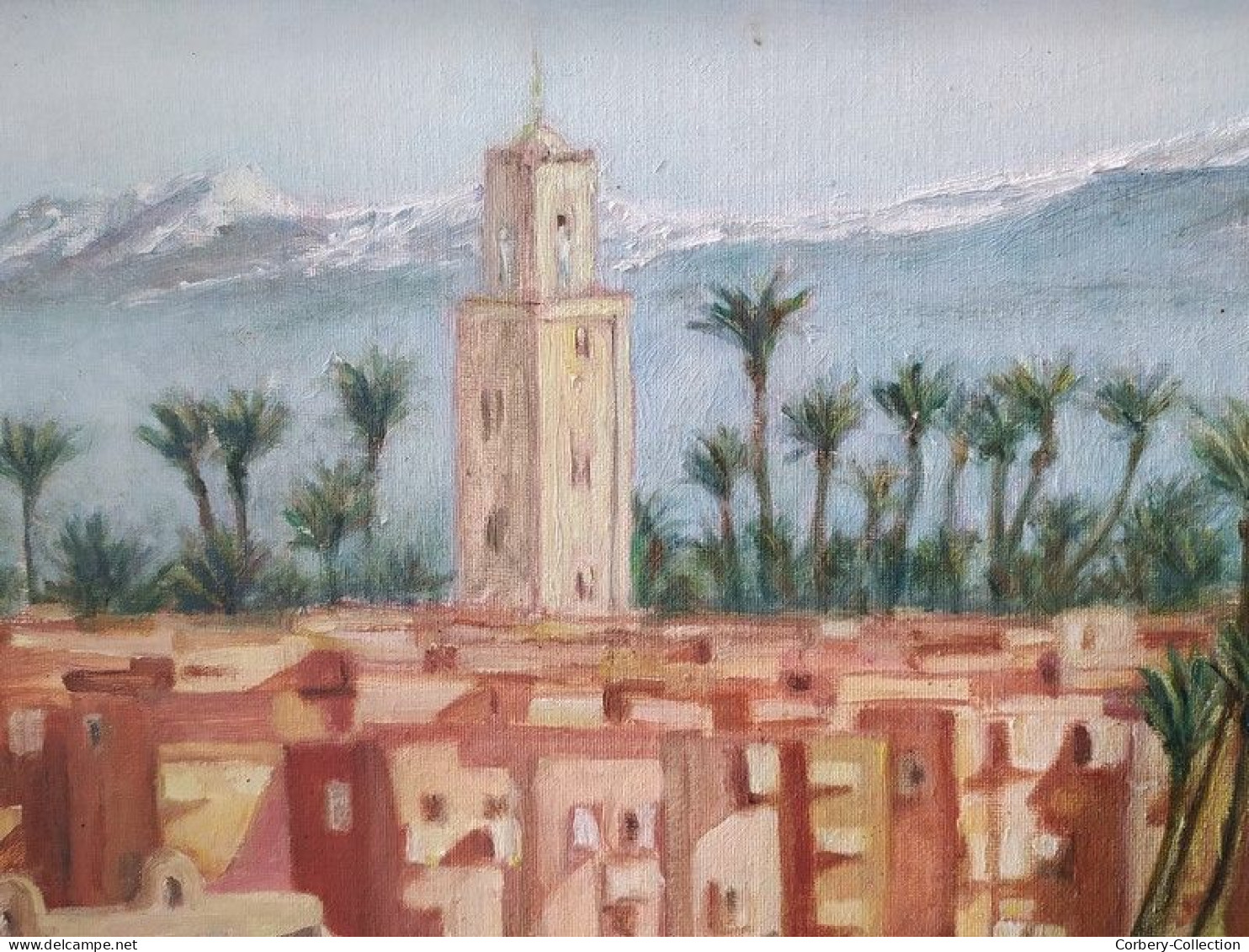Tableau Orientaliste Peinture Maroc Marrakech XXème - Oils