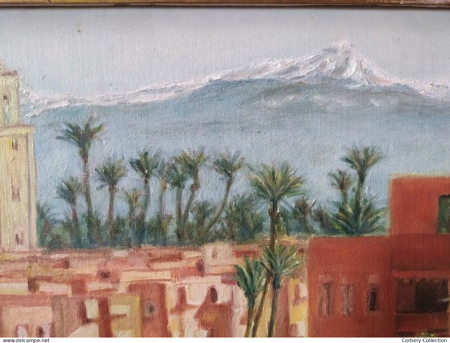 Tableau Orientaliste Peinture Maroc Marrakech XXème - Oleo