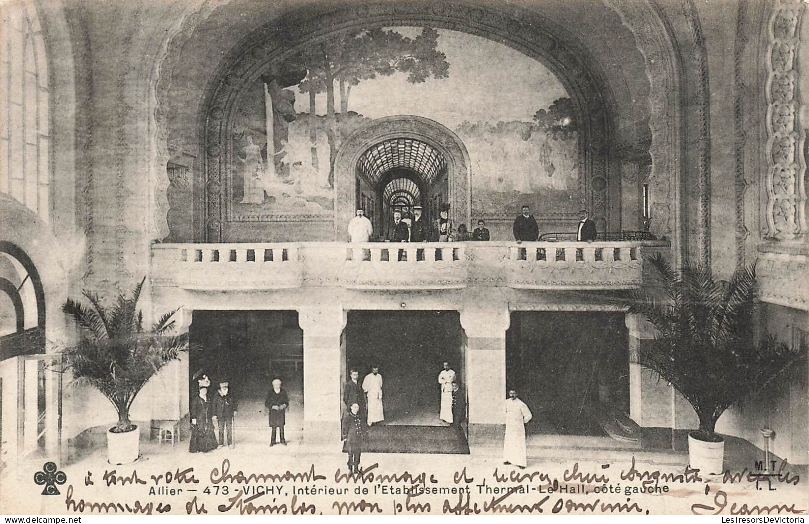FRANCE - Vichy - Intérieur De L'Etablissemnt Thermal - Le Hall, Côté Gauche - Carte Postale Ancienne - Vichy