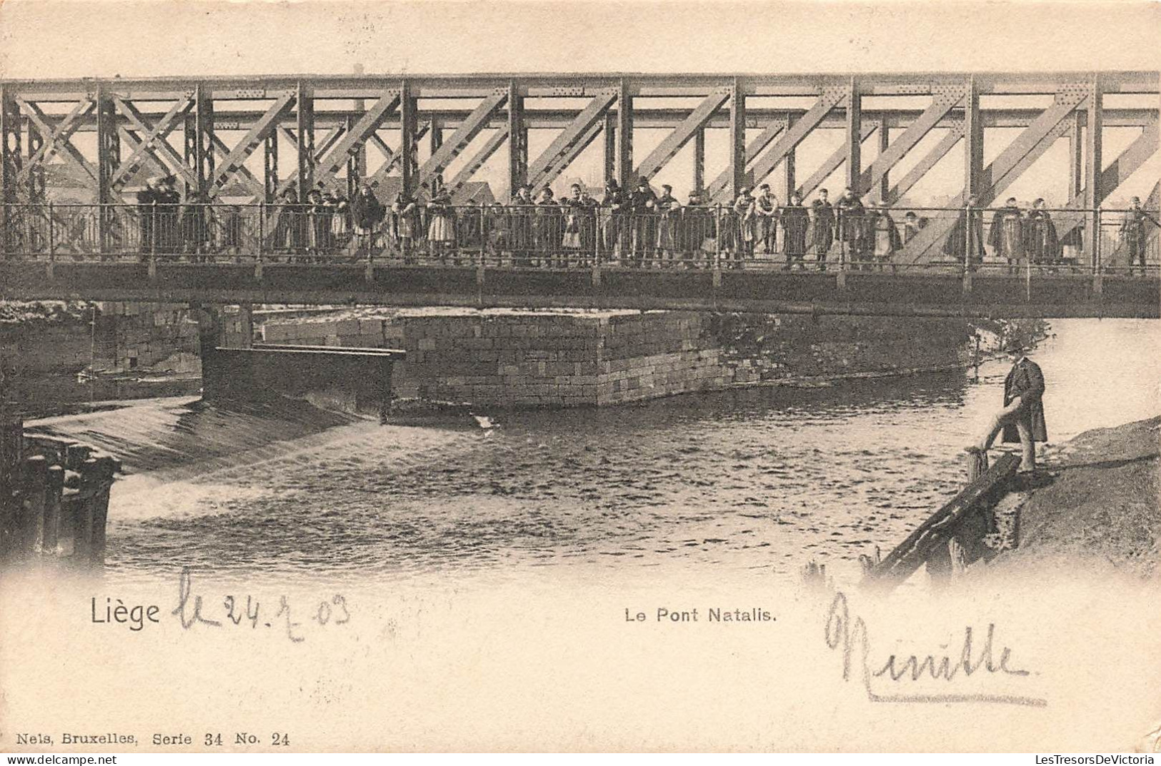 BELGIQUE - Liège - Le Pont Natalis - Animé - Carte Postale Ancienne - Wezet