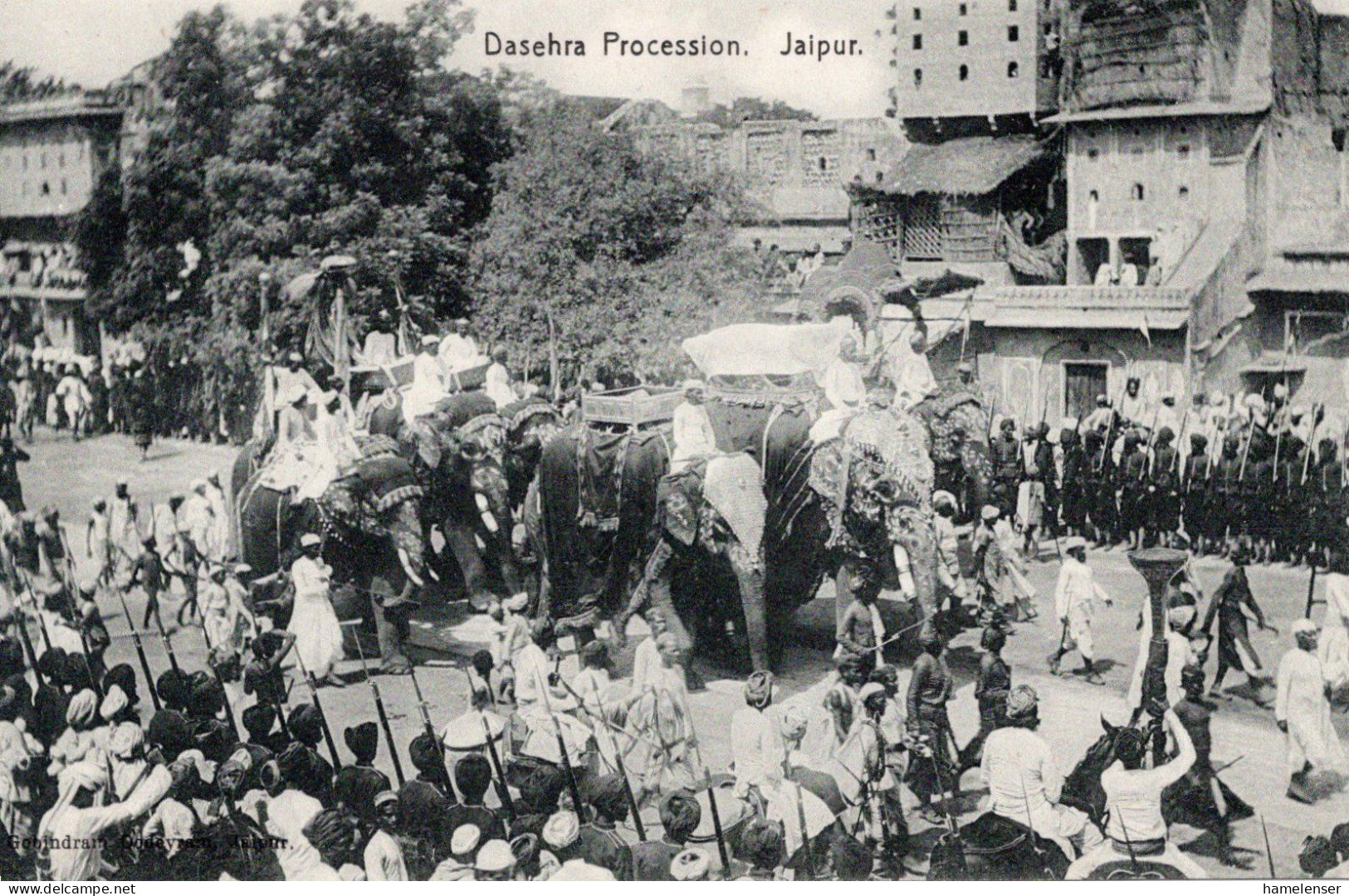 71544 - Indien - 1910 - Ansichtskarte "Jaipur - Dasehra Procession", Ungebraucht - Inde