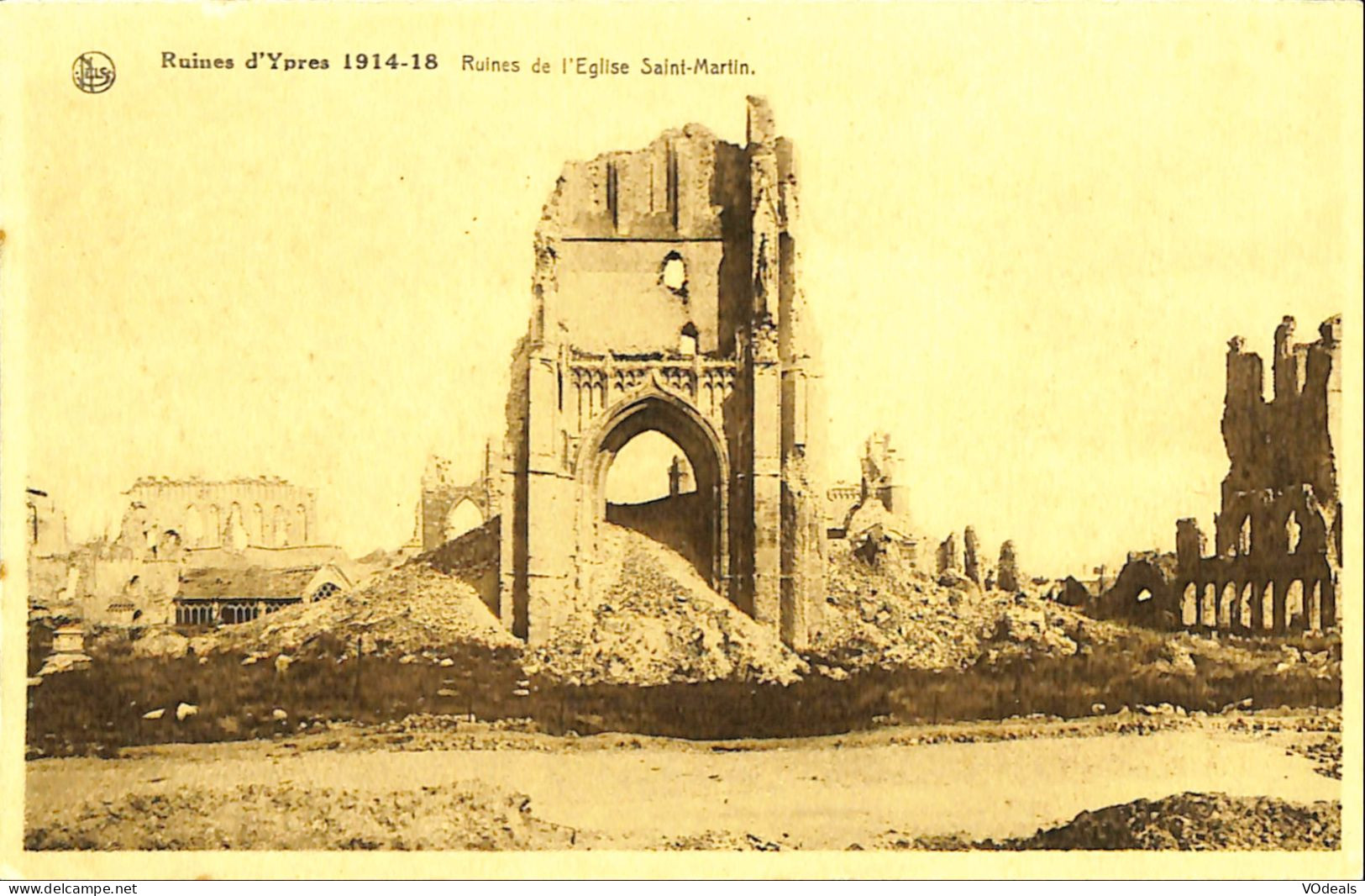 Belgique -  Flandre Occidentale - Ieper - Ypres - Ruines D'Ypres 1914-18 - Ruines De L'Eglise Saint-Martin - Ieper