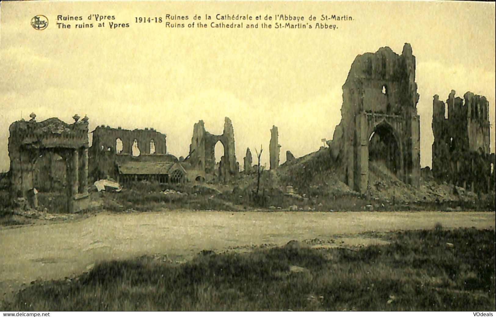 Belgique -  Flandre Occidentale - Ieper - Ypres - Ruines D'Ypres 1914-18 - Ruines De La Cathédrale Et De L'Abbaye - Ieper