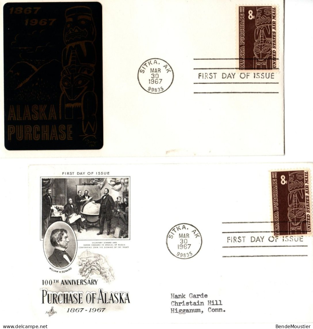 (N17) USA SCOTT 2 X FDC 100 Th Anniversary Purchase Of Alaska 1867-1967 - Sitka AK 30 Mar 1967 - 1961-1970