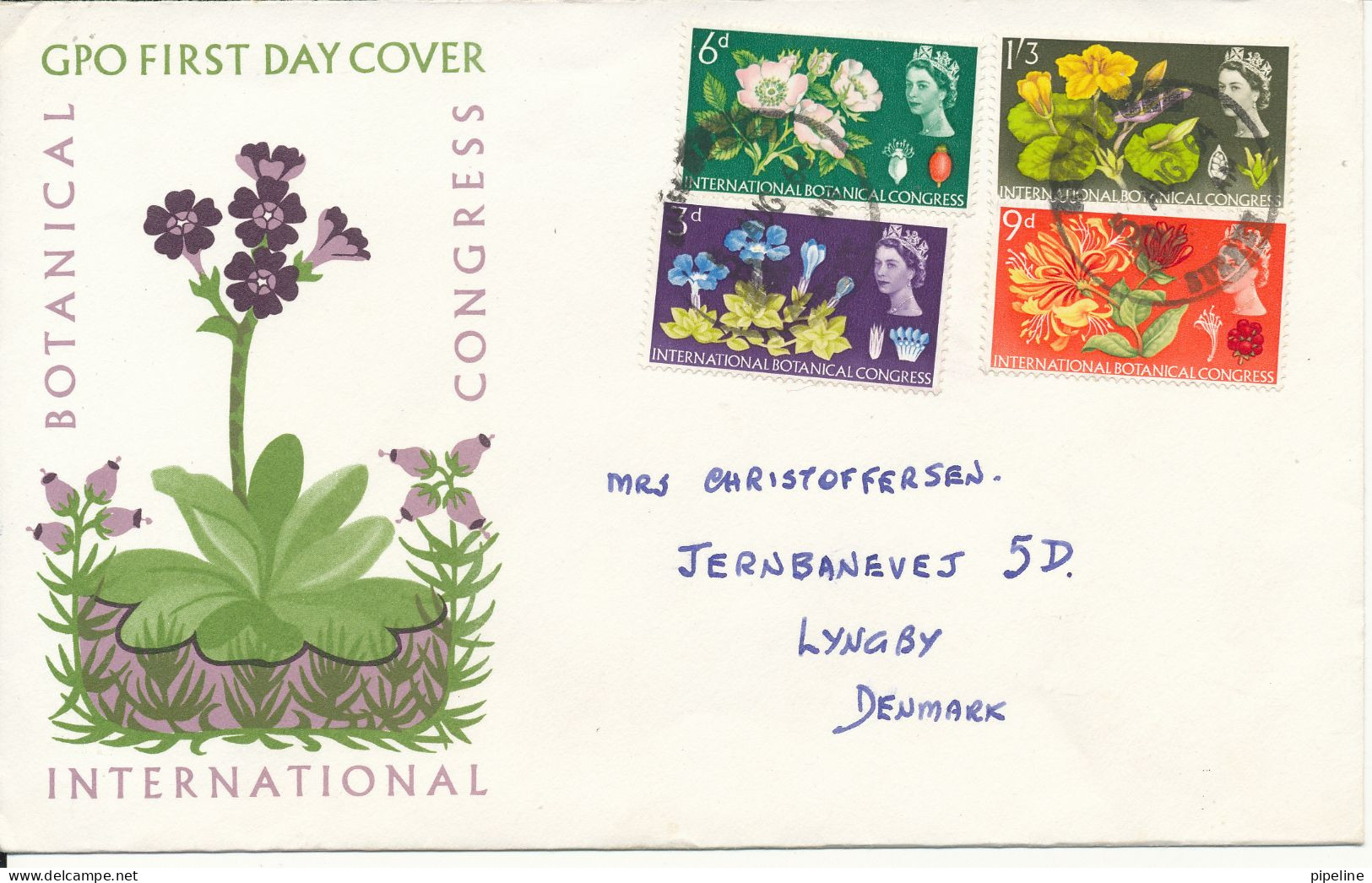 Great Britain FDC 5-8-1964 International Botanical Congress 5-8-1964 Complete Set Of 4 With Cachet - 1952-1971 Em. Prédécimales