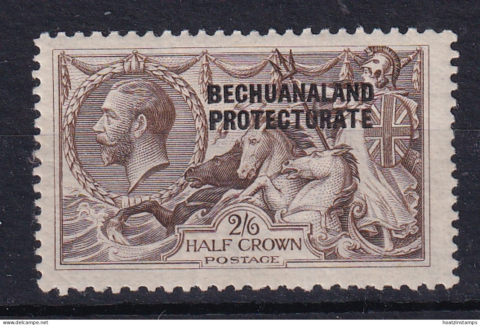 Bechuanaland: 1913/24   KGV 'Bechuanaland Protectorate' OVPT - Seahorse   SG88   2/6d    Chocolate-brown     MH - 1885-1964 Protectorat Du Bechuanaland