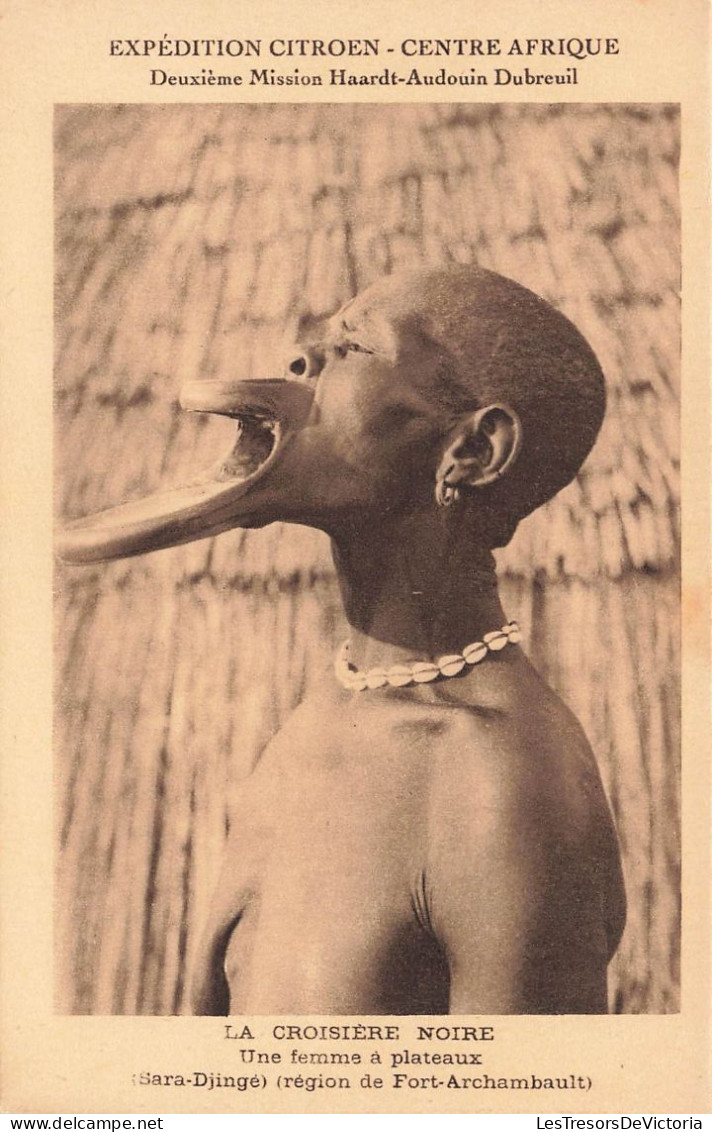 CENTRE AFRIQUE - La Croisière Noire - Une Femme à Plateaux - Carte Postale Ancienne - Zentralafrik. Republik