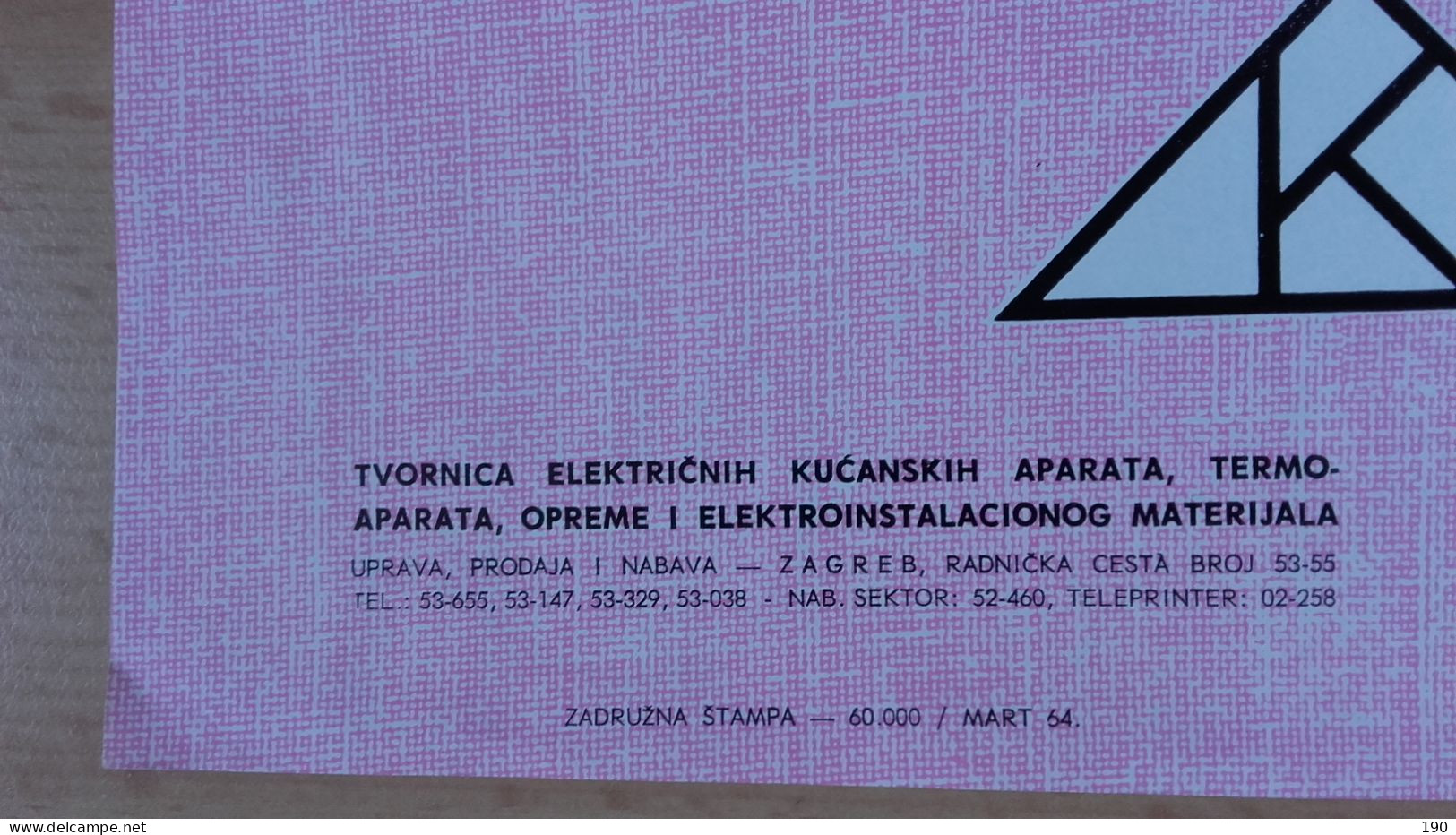 Kontakt Zagreb.Grantni List Za Automatsko Elektricno Glacalo.Certificate Of Guarantee For Automatic Electric Iron - Manuscrits