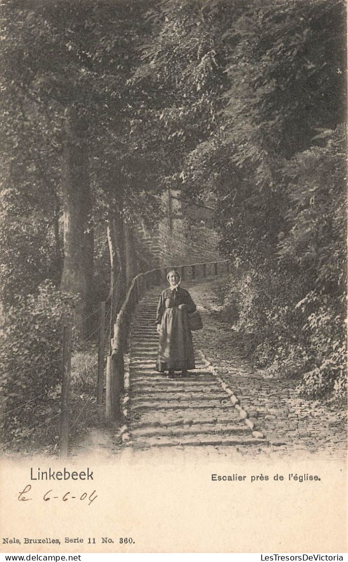 BELGIQUE - Linkebeek - Escalier Dans La Forêt Près De L'église - Carte Postale Ancienne - Linkebeek