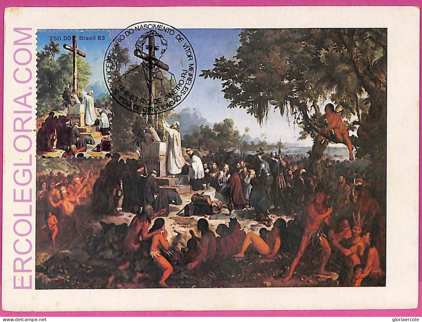 Ag3517 - BRAZIL - POSTAL HISTORY -  Maximum Card - 1983 RELIGION ART - Maximum Cards