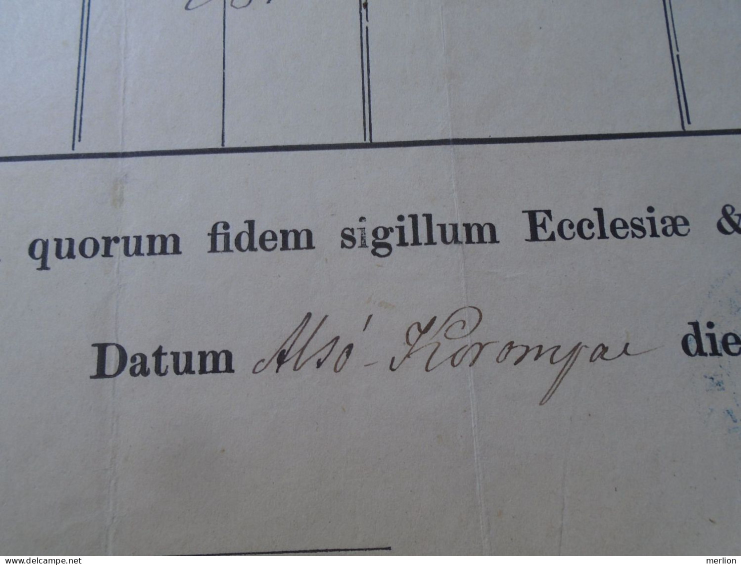 ZA466.14  Old Document  -Slovakia  Alsókorompa - Dolná Krupá - 1871  Andreas Wagner, Vágner, Stettina, Jaloveczky - Naissance & Baptême