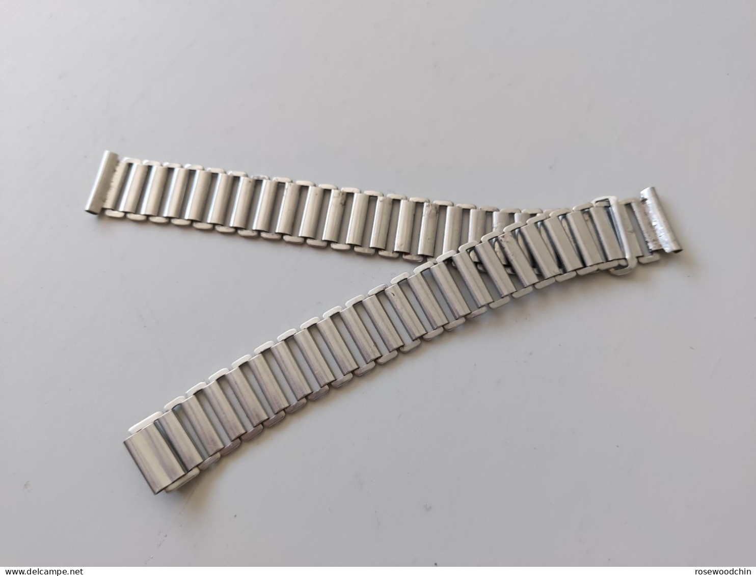 Vintage ! 50s' Swiss Everbright Stainless Steel Ladder Military Watch Bracelet Band 16mm (#93) - Horloge: Zakhorloge