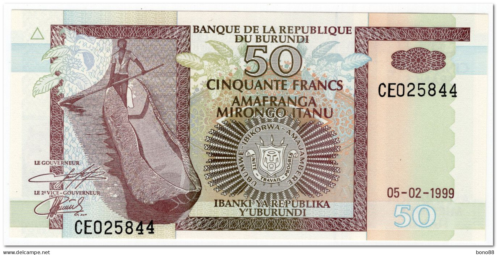 BURUNDI,50 FRANCS,1999,P.36,UNC - Burundi