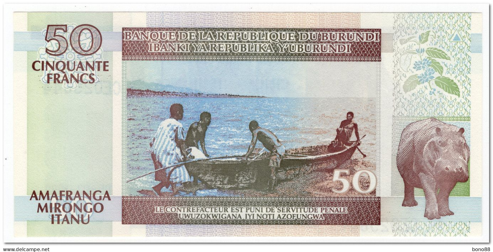 BURUNDI,50 FRANCS,1999,P.36,UNC - Burundi