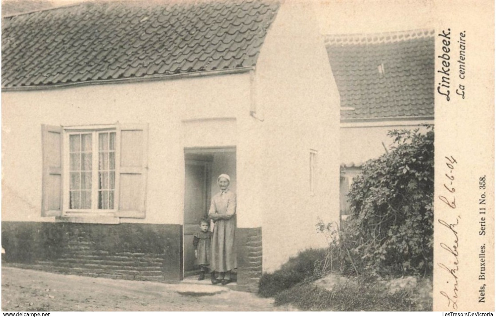 BELGIQUE - Linkebeek - La Centenaire - Une Vieille Dame Avec Sa Petite Fille - Carte Postale Ancienne - Linkebeek