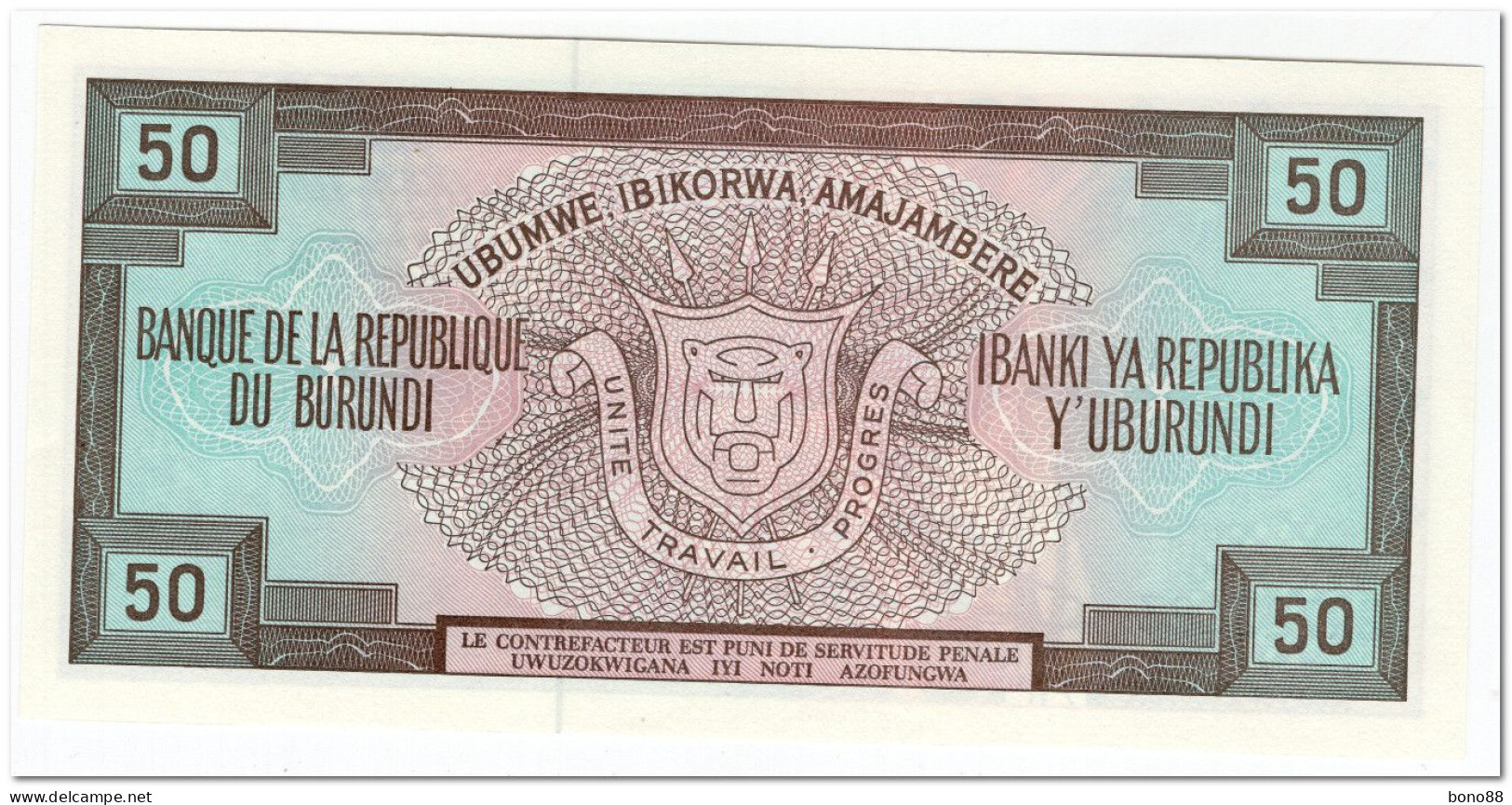 BURUNDI,50 FRANCS,1993,P.28c,UNC - Burundi