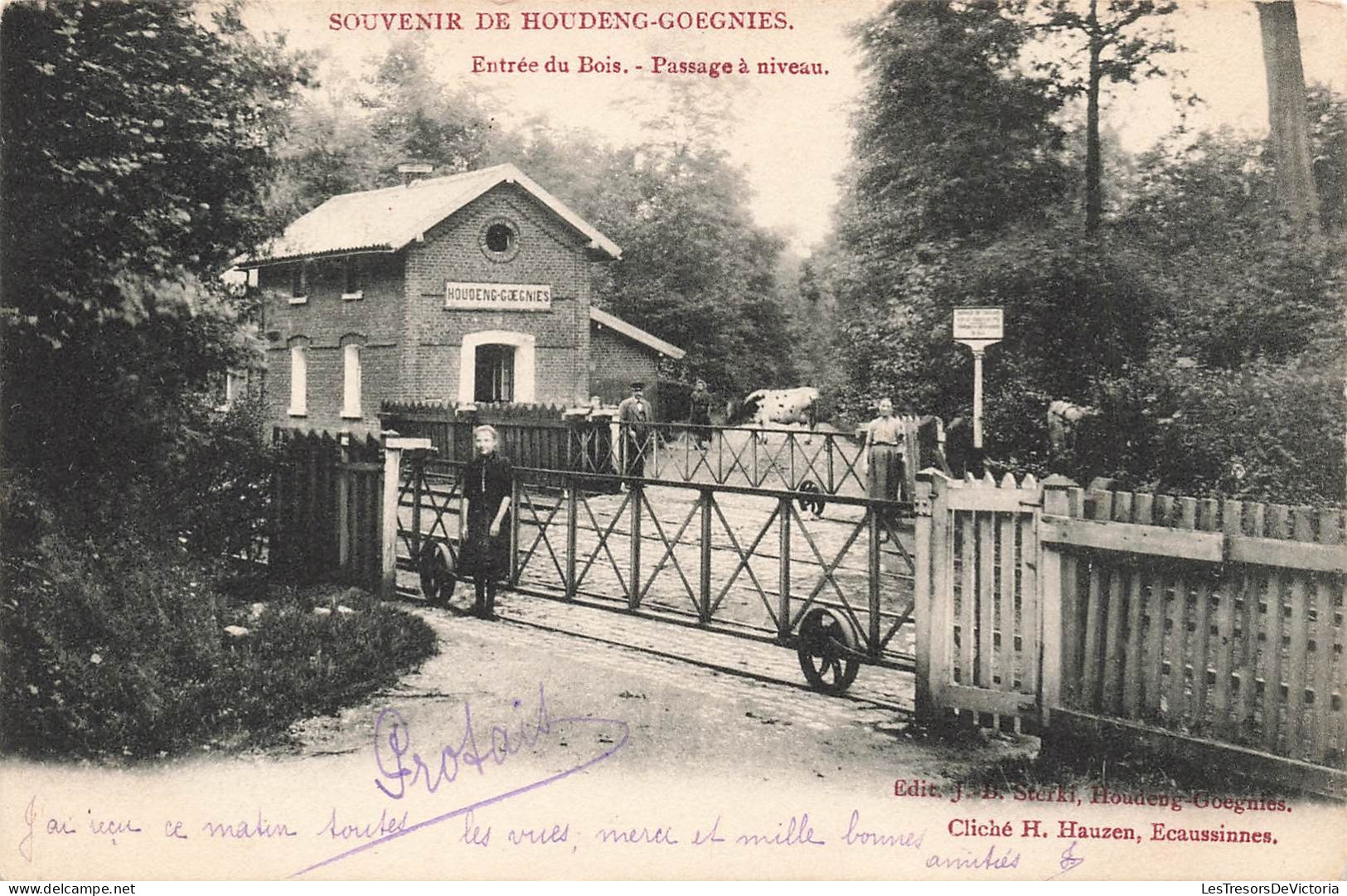 BELGIQUE - La Louvière - Houdeng-Goegnies - Entrée Du Bois - Passage à Niveau - Carte Postale Ancienne - La Louviere
