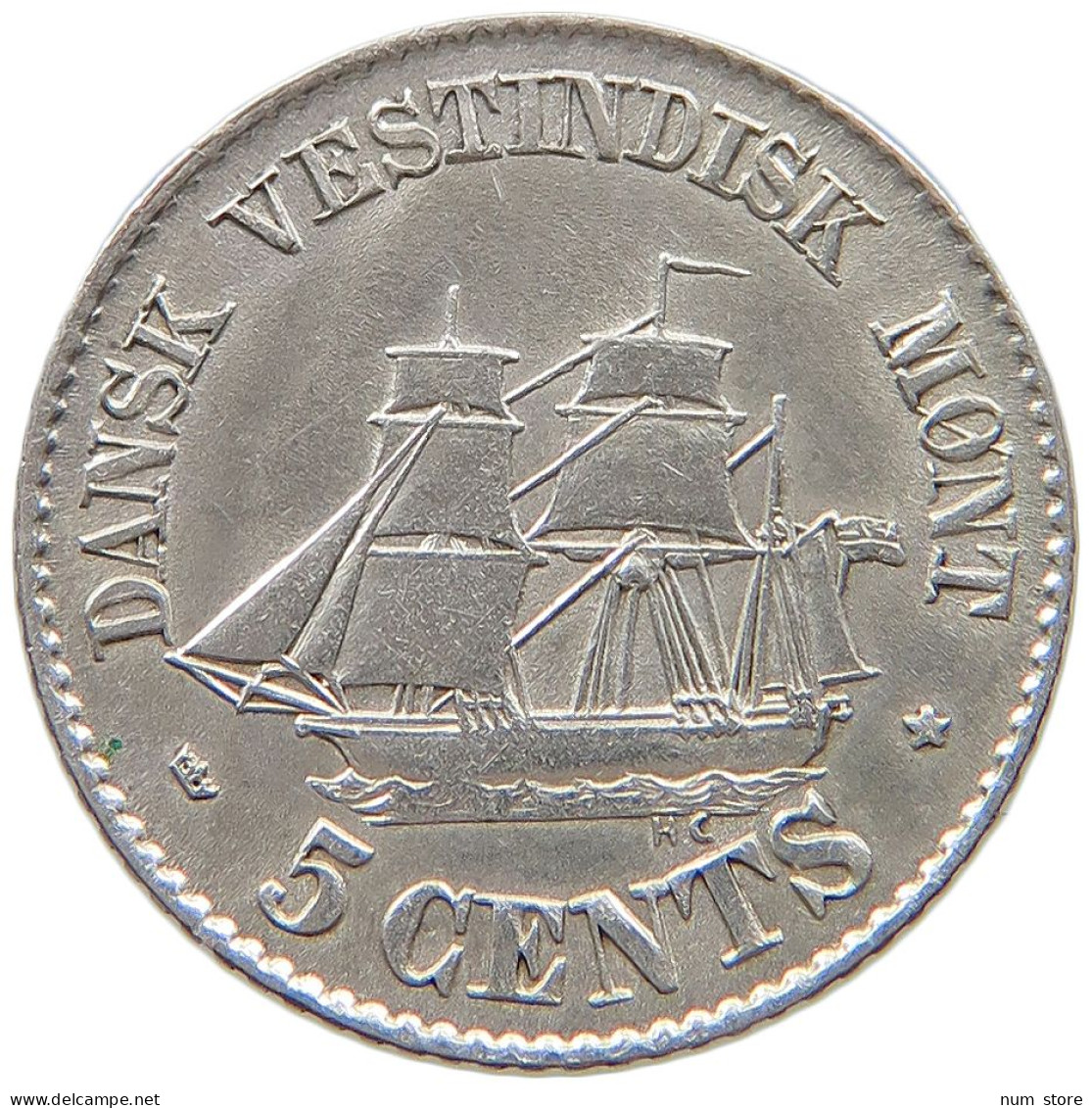 DANISH WEST INDIES 5 CENTS 1859  #t087 0135 - Antillas