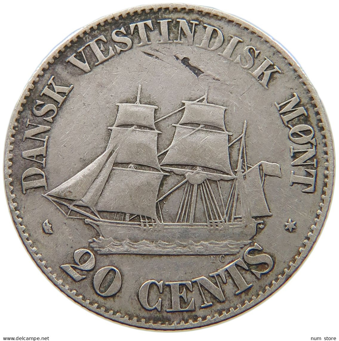 DANISH WEST INDIES 20 CENTS 1859  #t073 0143 - Antillen