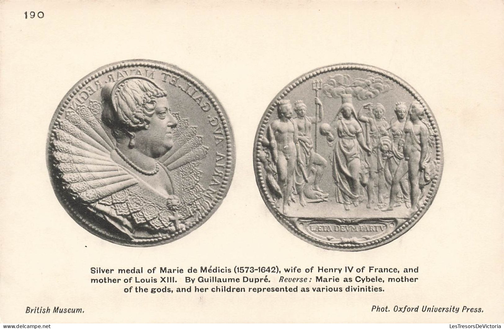 MUSÉES - British Miseum - Médaille D'argent De Marie De Médicis - Carte Postale Ancienne - Museum