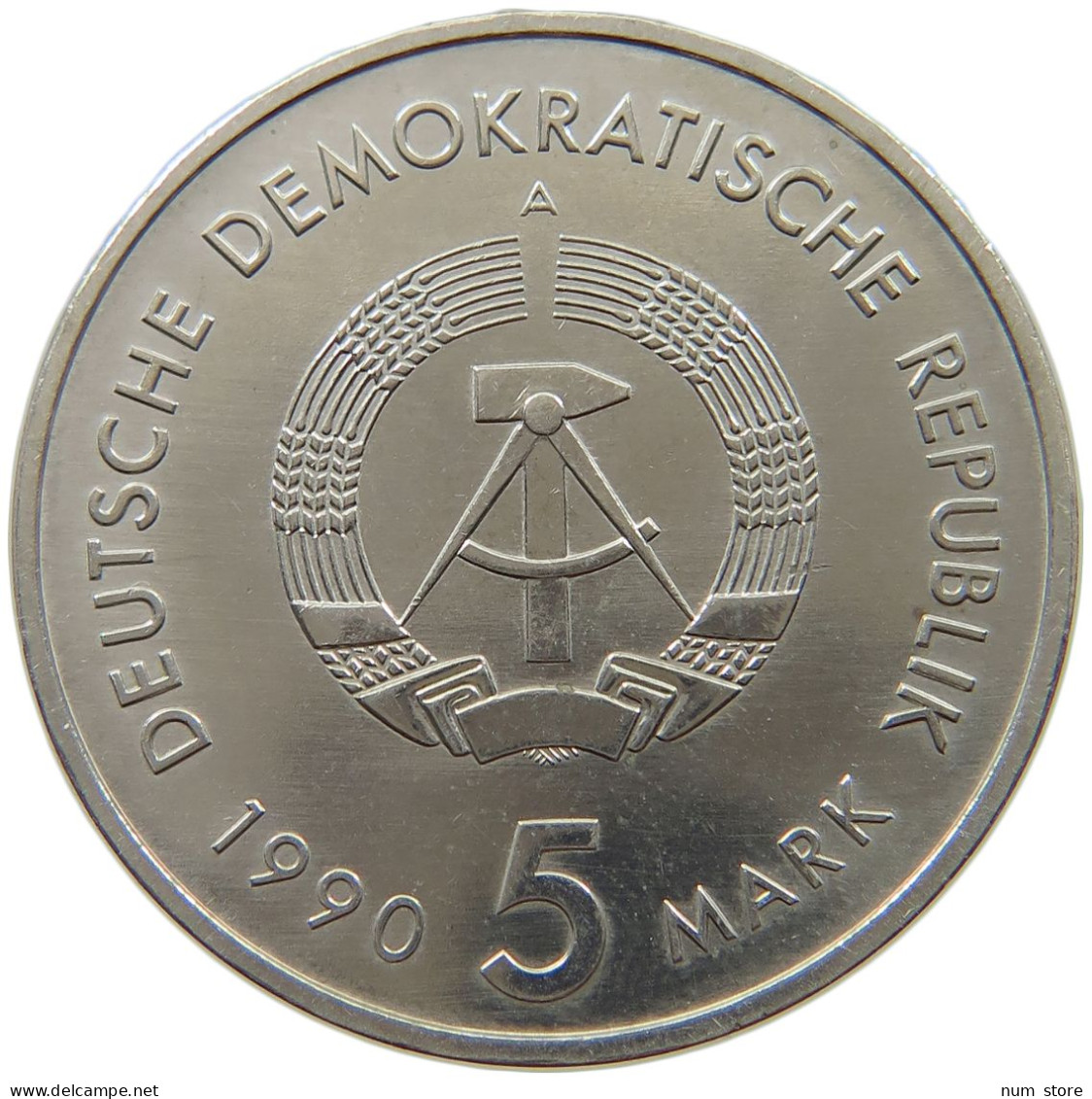 GERMANY DDR 5 MARK 1990 500 Jahre Postwesen #a078 0219 - 5 Marchi