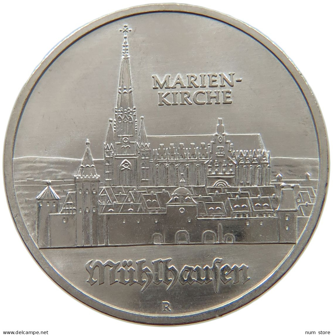 GERMANY DDR 5 MARK 1989 Mühlhausen #a078 0119 - 5 Marcos