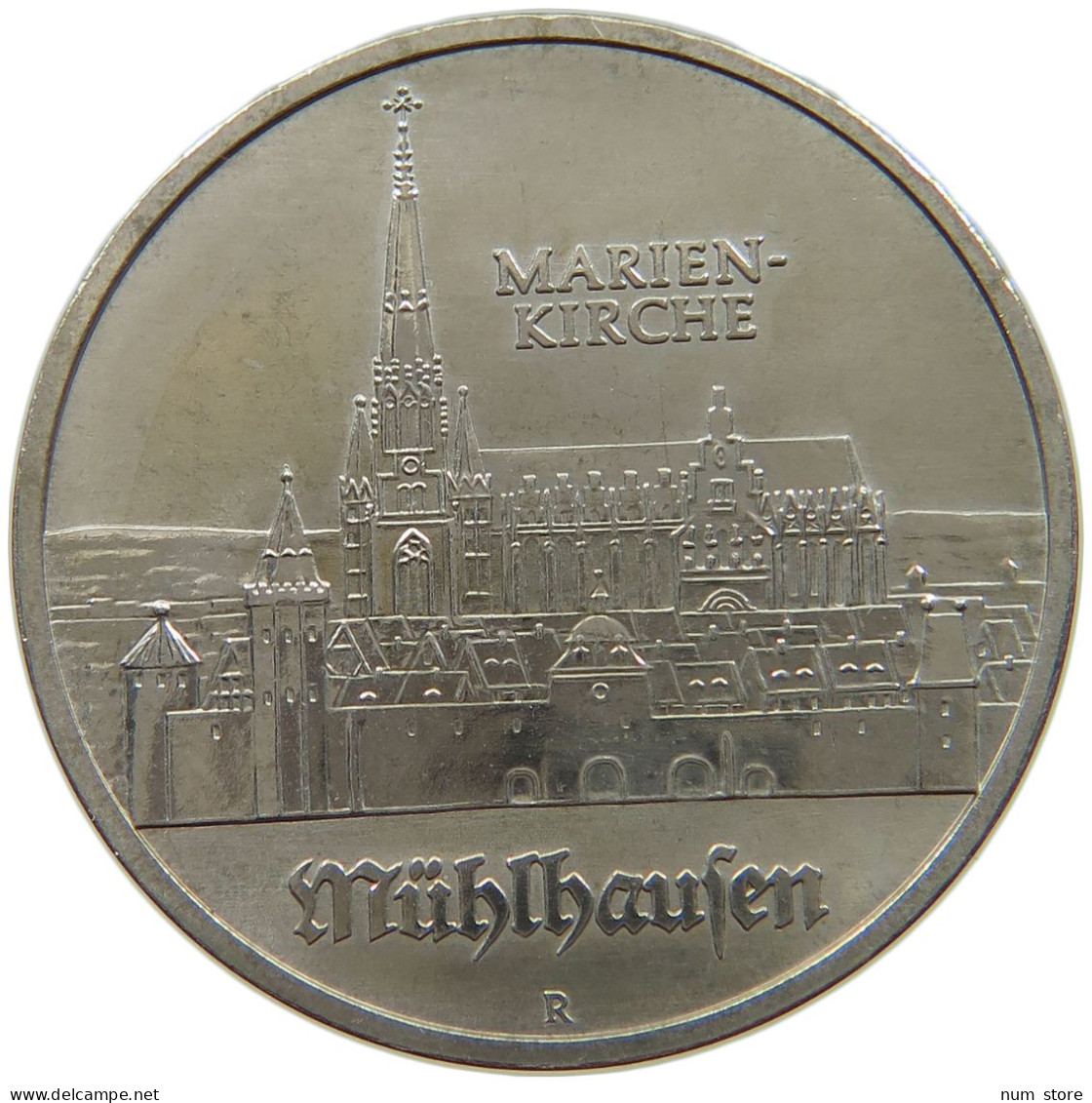 GERMANY DDR 5 MARK 1989 Mühlhausen #a078 0107 - 5 Marcos