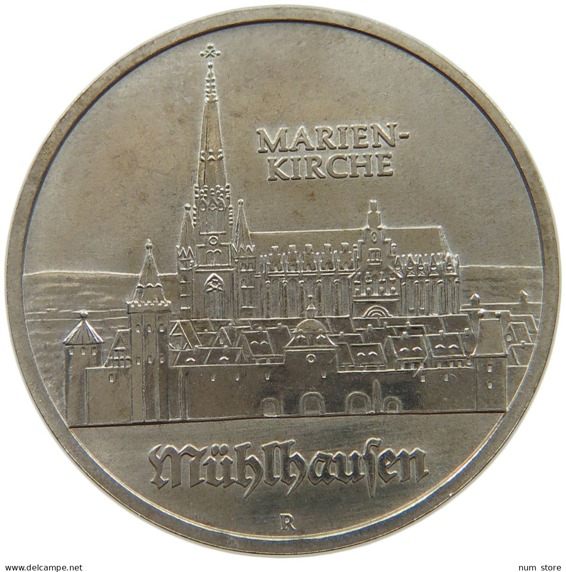 GERMANY DDR 5 MARK 1989 Mühlhausen #a078 0111 - 5 Marcos