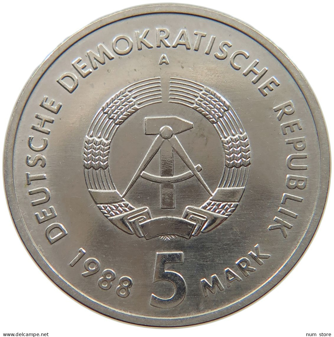 GERMANY DDR 5 MARK 1988 SAXONIA #c012 0519 - 5 Marchi