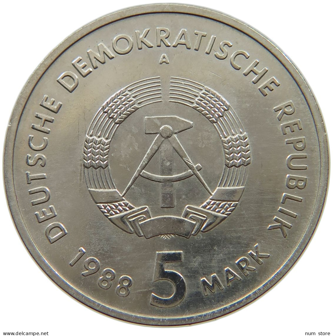 GERMANY DDR 5 MARK 1988 SAXONIA #a077 0589 - 5 Mark