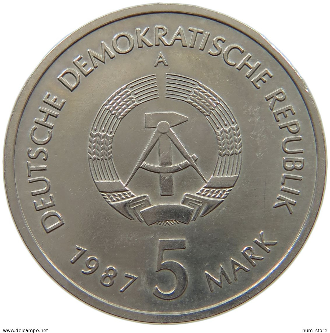 GERMANY DDR 5 MARK 1987 Nikolaiviertel #a077 0569 - 5 Marcos