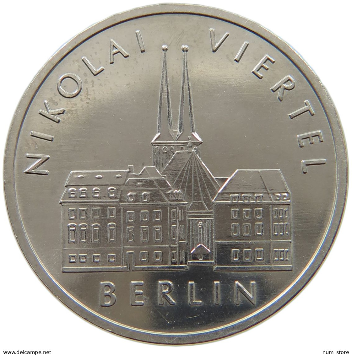 GERMANY DDR 5 MARK 1987 Nikolaiviertel #a077 0573 - 5 Marcos