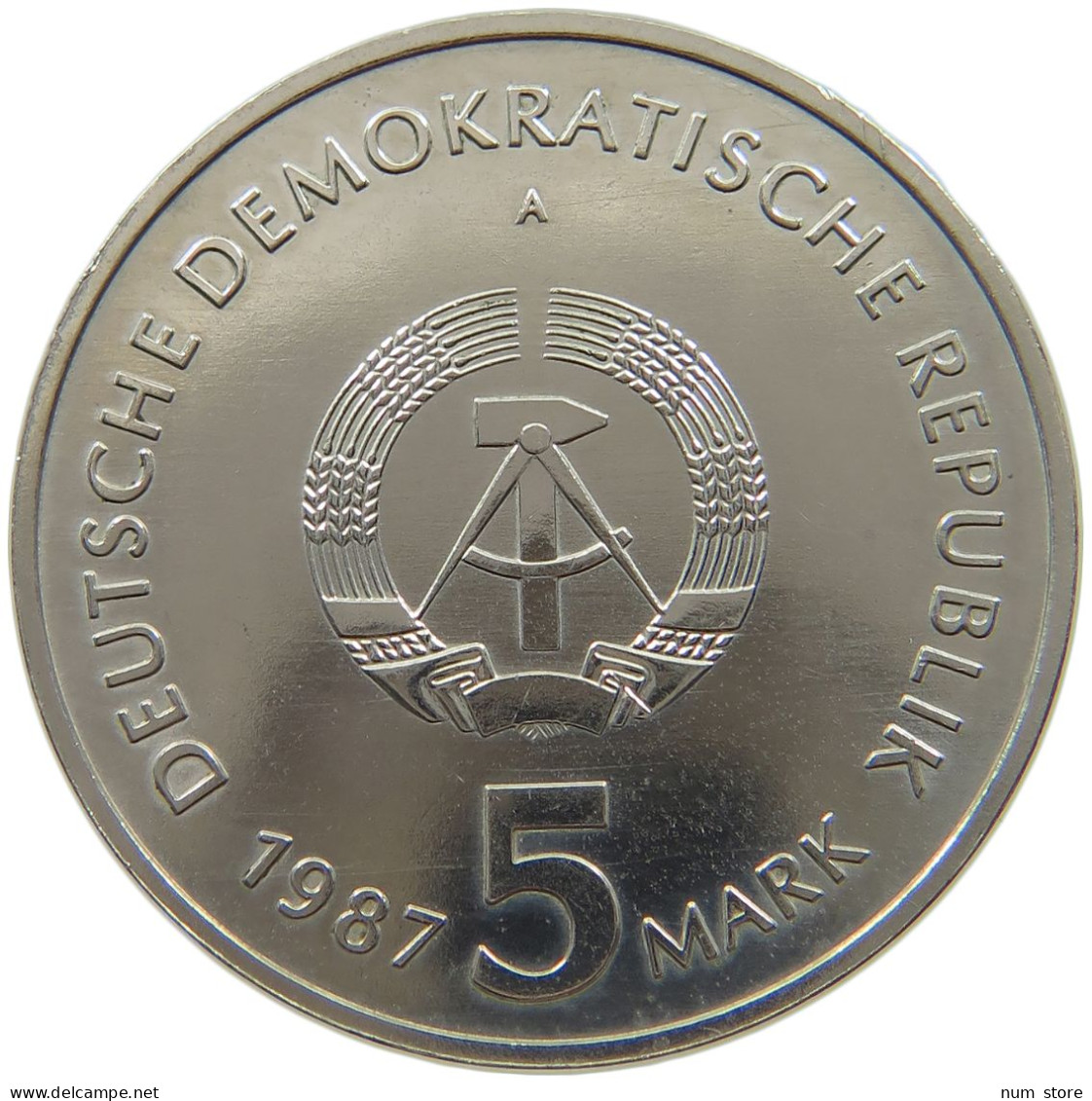 GERMANY DDR 5 MARK 1987 Alexanderplatz #a077 0561 - 5 Mark