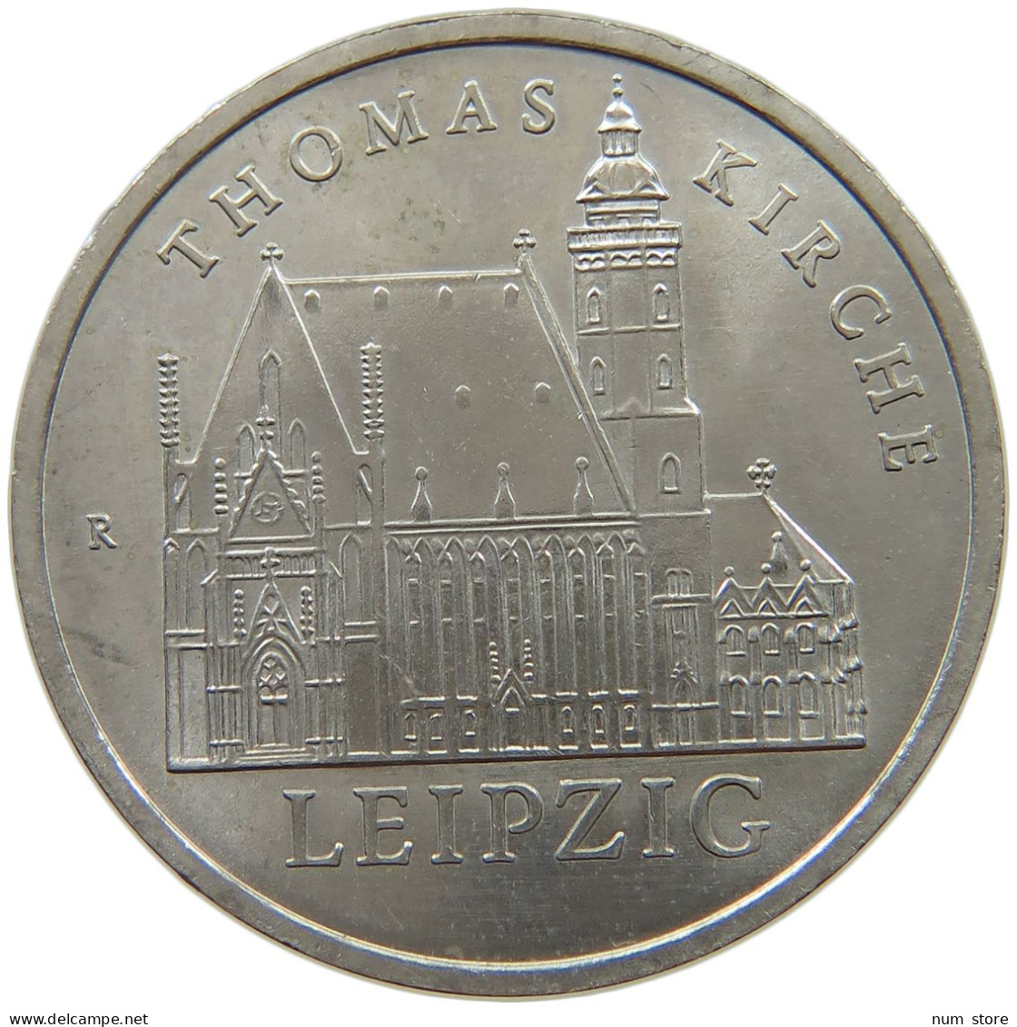 GERMANY DDR 5 MARK 1984 Thomaskirche Leipzig #a078 0255 - 5 Mark