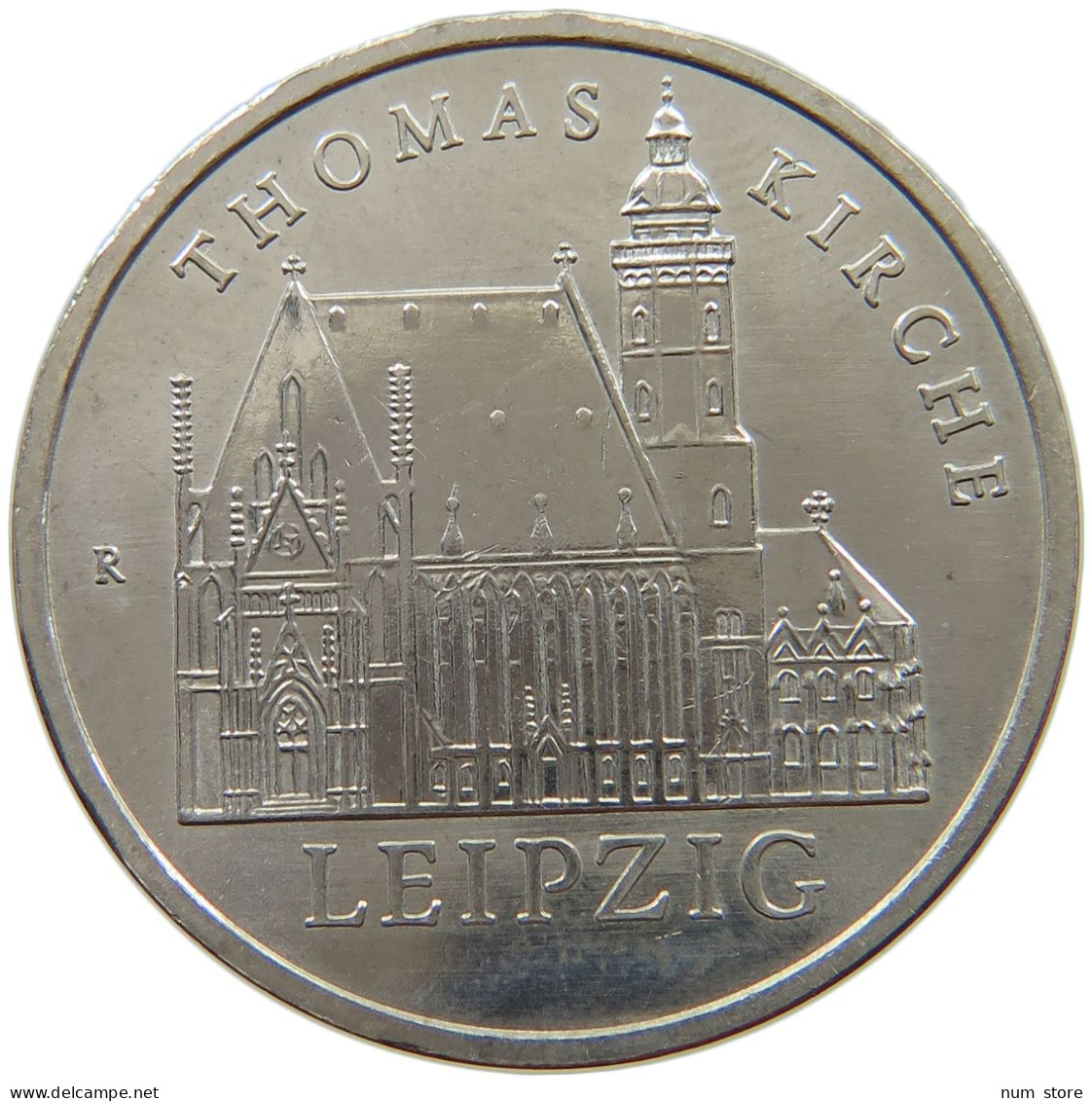 GERMANY DDR 5 MARK 1984 Thomaskirche Leipzig #a078 0259 - 5 Marcos