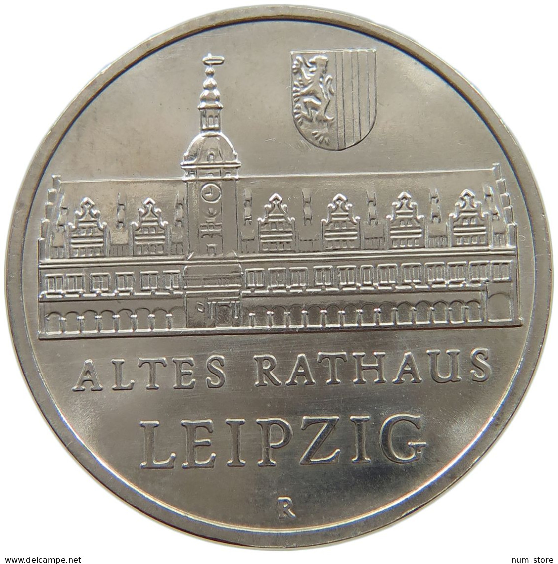 GERMANY DDR 5 MARK 1984 Rathaus Leipzig #a078 0253 - 5 Marchi