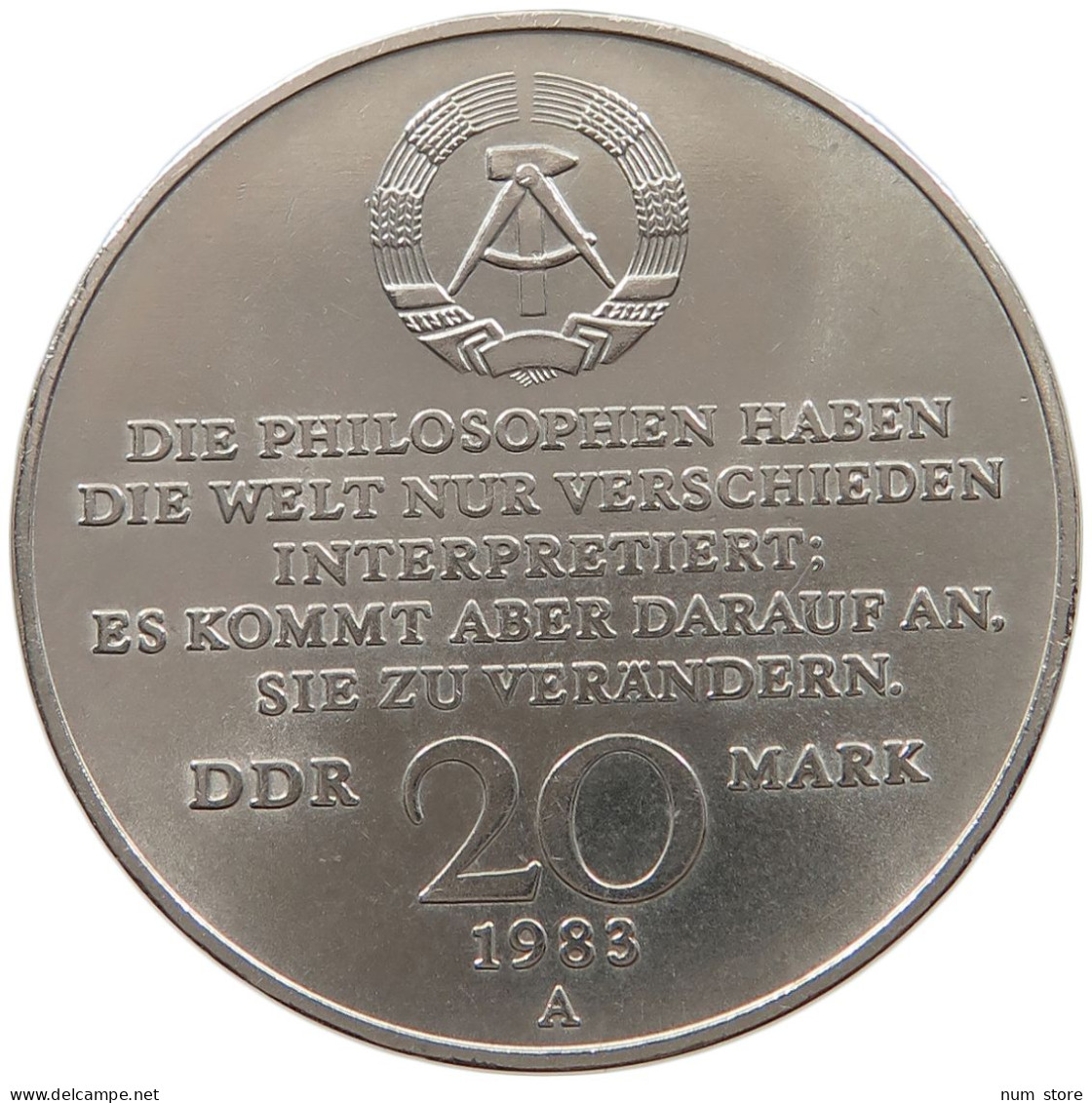 GERMANY DDR 20 MARK 1983 Karl Marx #a060 0537 - 20 Marchi