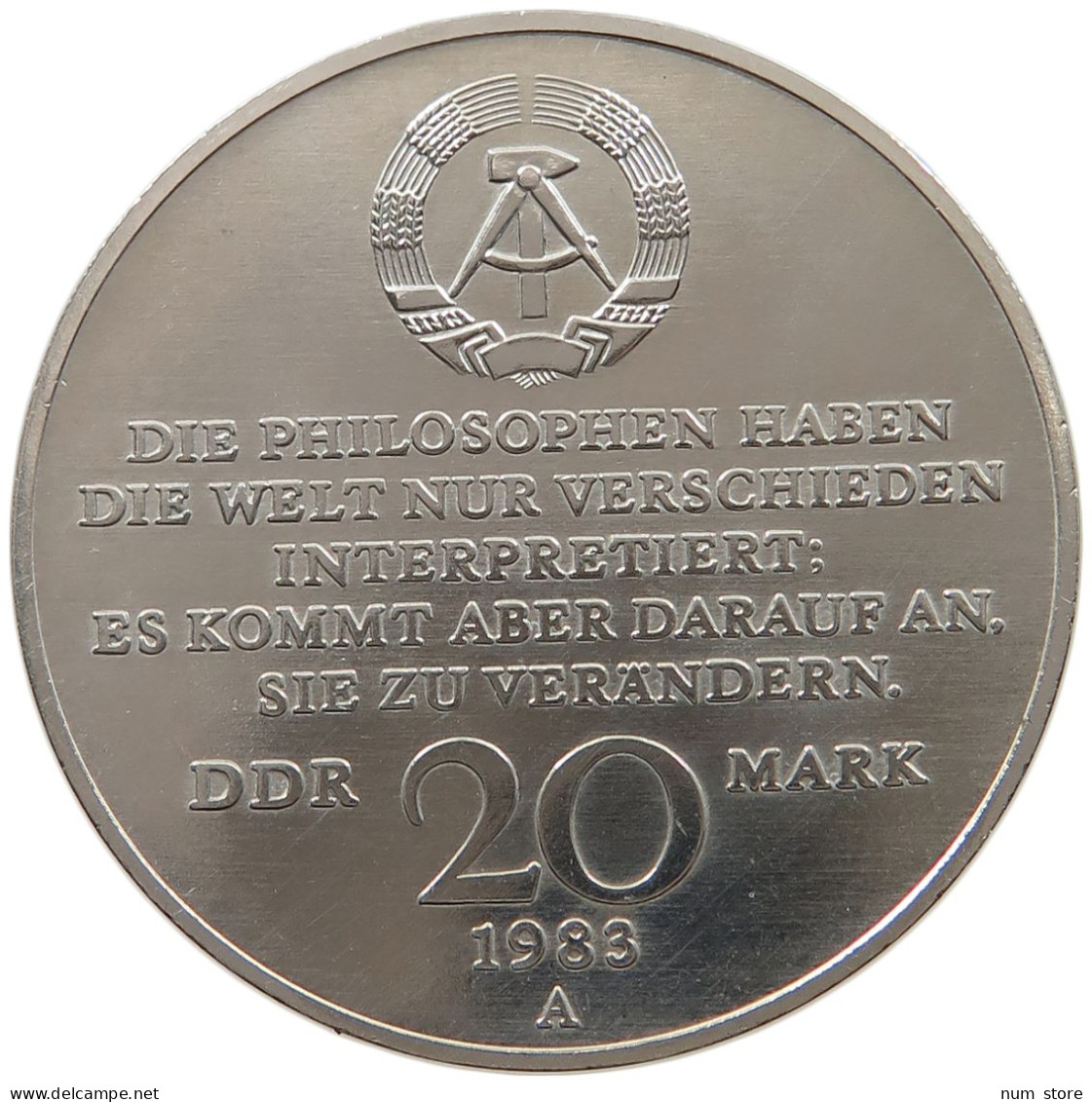 GERMANY DDR 20 MARK 1983 Karl Marx #a060 0535 - 20 Mark