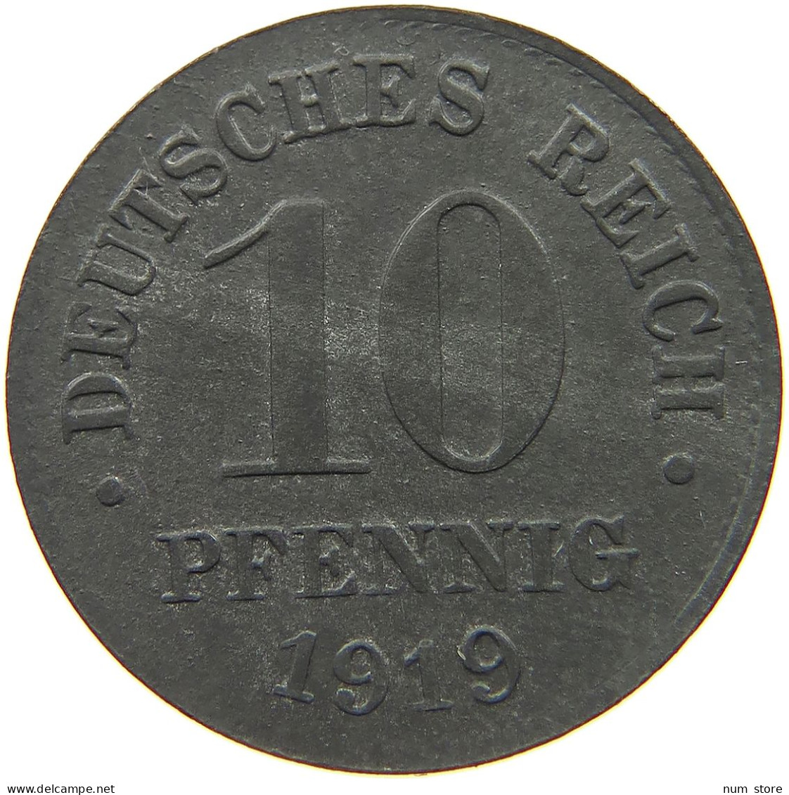 DEUTSCHES REICH 10 PFENNIG 1919  #c084 0867 - 10 Renten- & 10 Reichspfennig