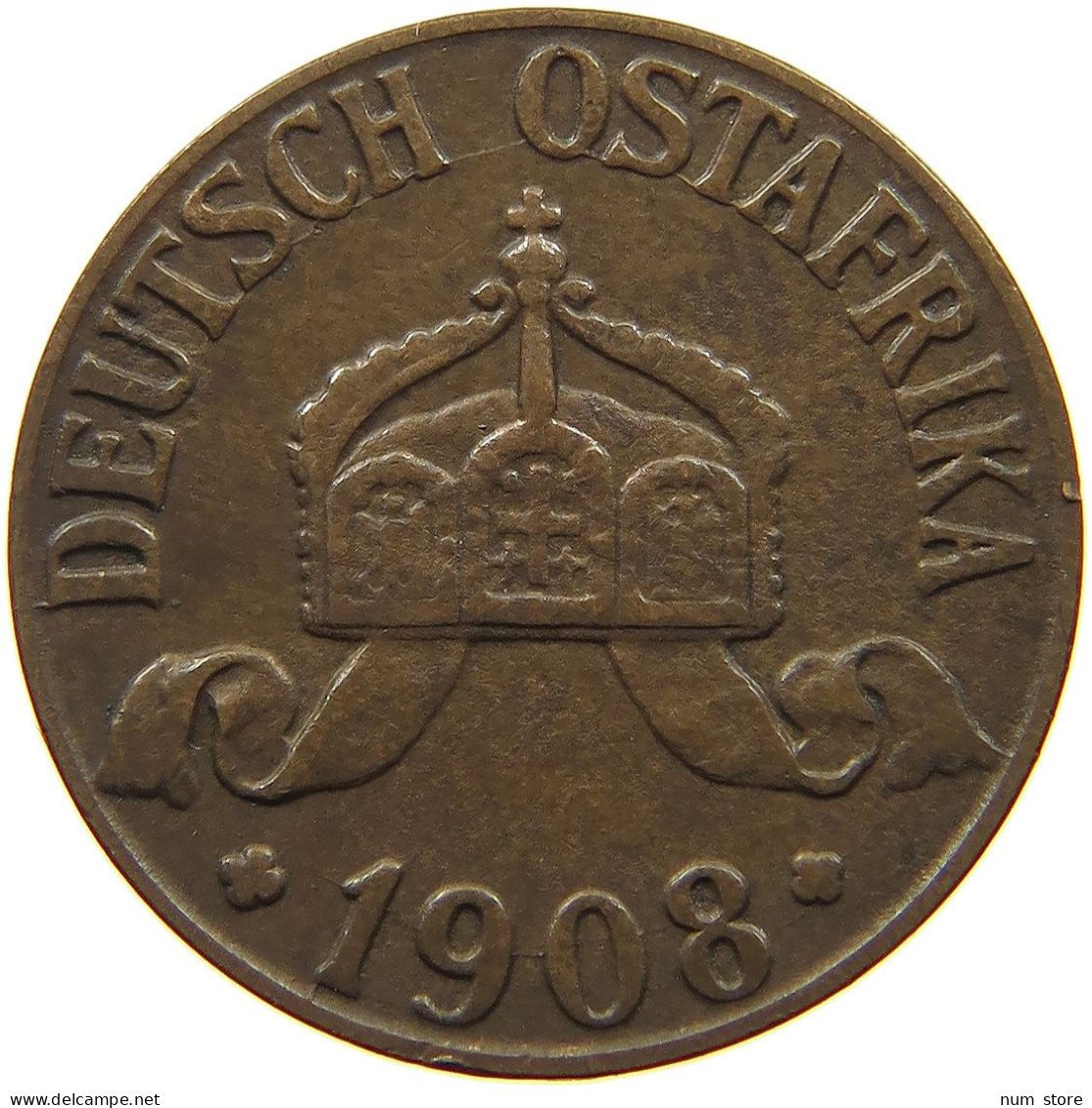 DEUTSCH OSTAFRIKA HELLER 1908 J  #a093 0575 - German East Africa