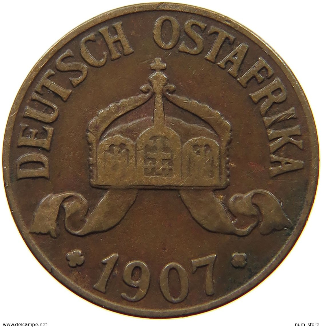 DEUTSCH OSTAFRIKA HELLER 1907 J  #a093 0577 - German East Africa