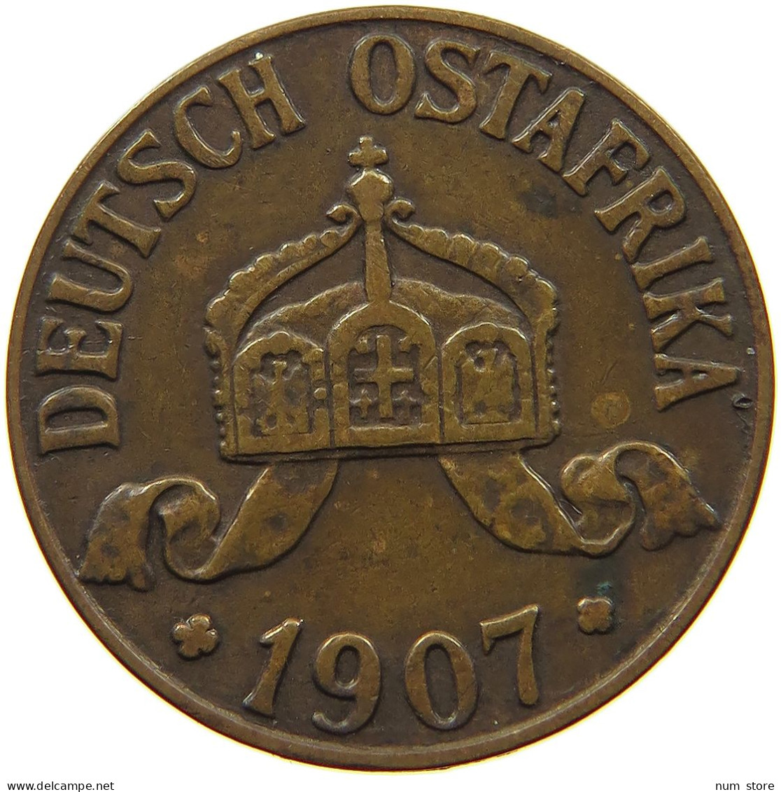 DEUTSCH OSTAFRIKA HELLER 1907 J  #a093 0579 - German East Africa