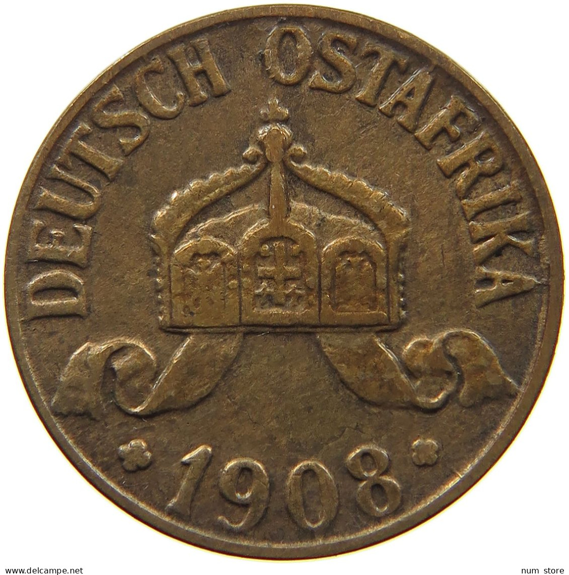 DEUTSCH OSTAFRIKA HELLER 1908 J  #a093 0353 - Duits Oost-Afrika