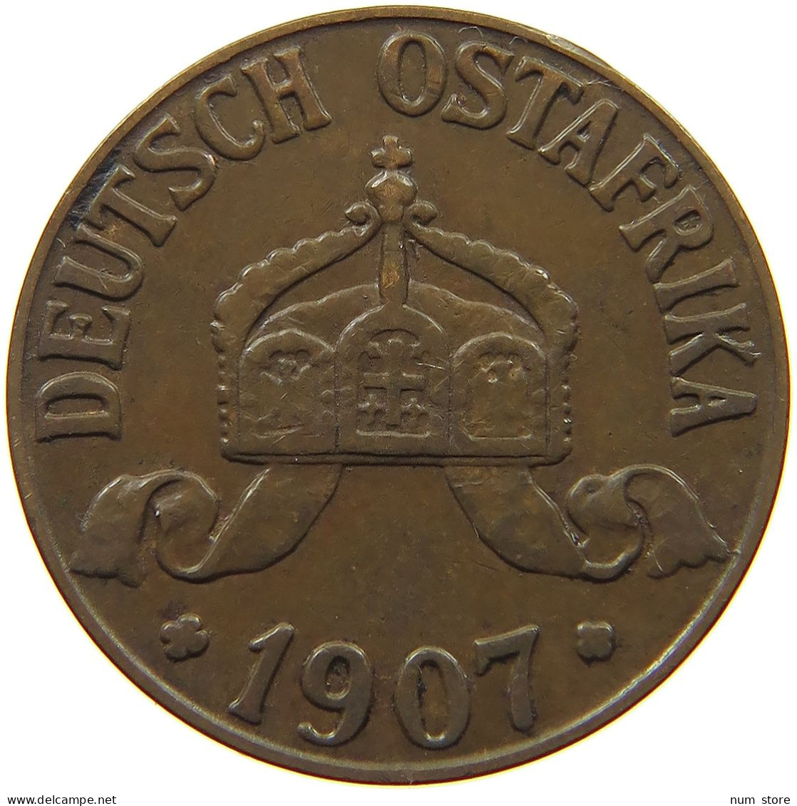 DEUTSCH OSTAFRIKA HELLER 1907 J  #a093 0569 - Africa Oriental Álemana