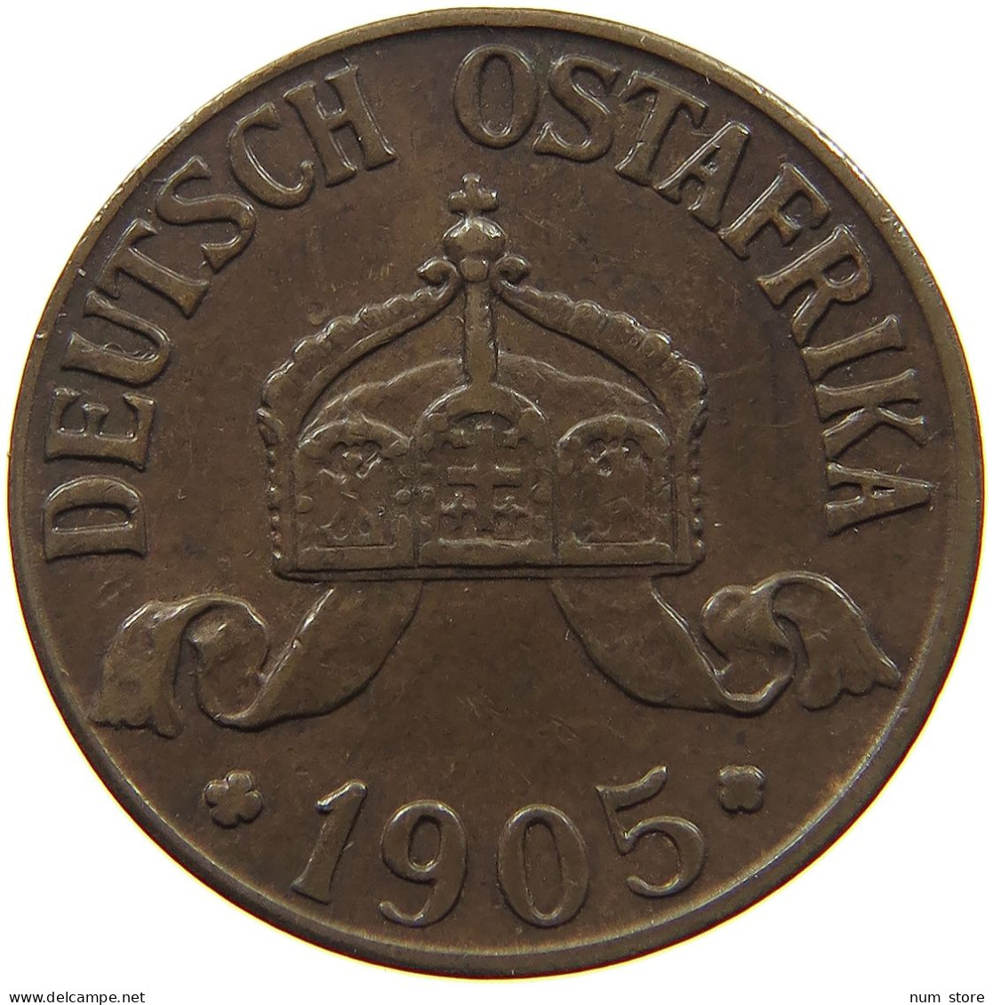 DEUTSCH OSTAFRIKA HELLER 1905 J  #a093 0549 - Africa Orientale Tedesca