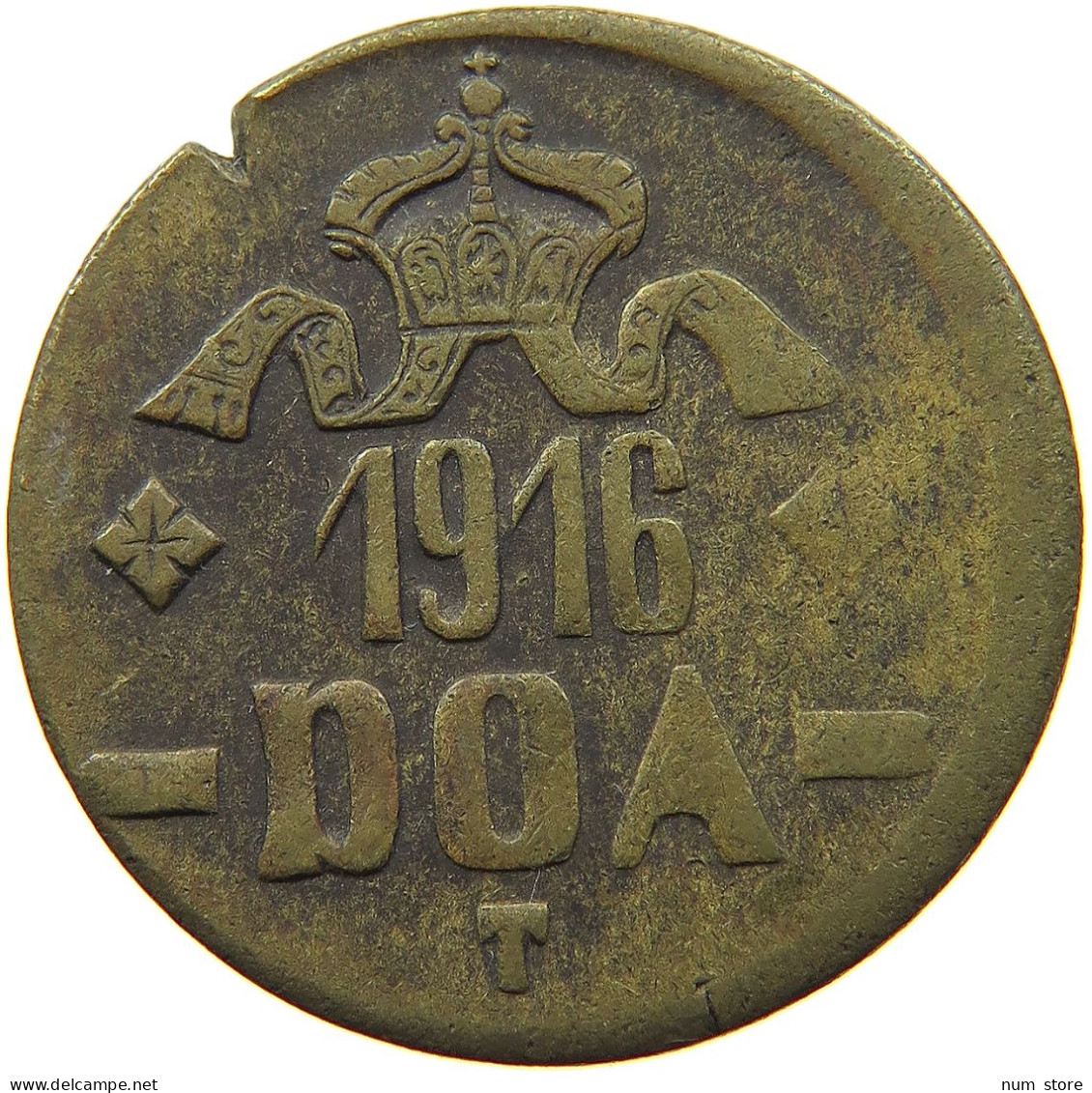 DEUTSCH OSTAFRIKA 20 HELLER 1916 T REVERSE B #a009 0071 - German East Africa
