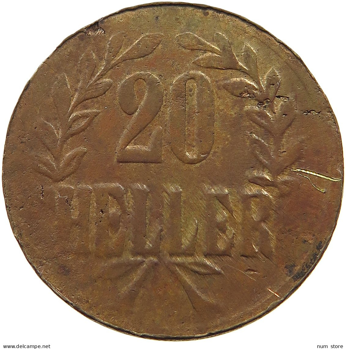 DEUTSCH OSTAFRIKA 20 HELLER 1916 T  #T068 0151 - Africa Orientale Tedesca