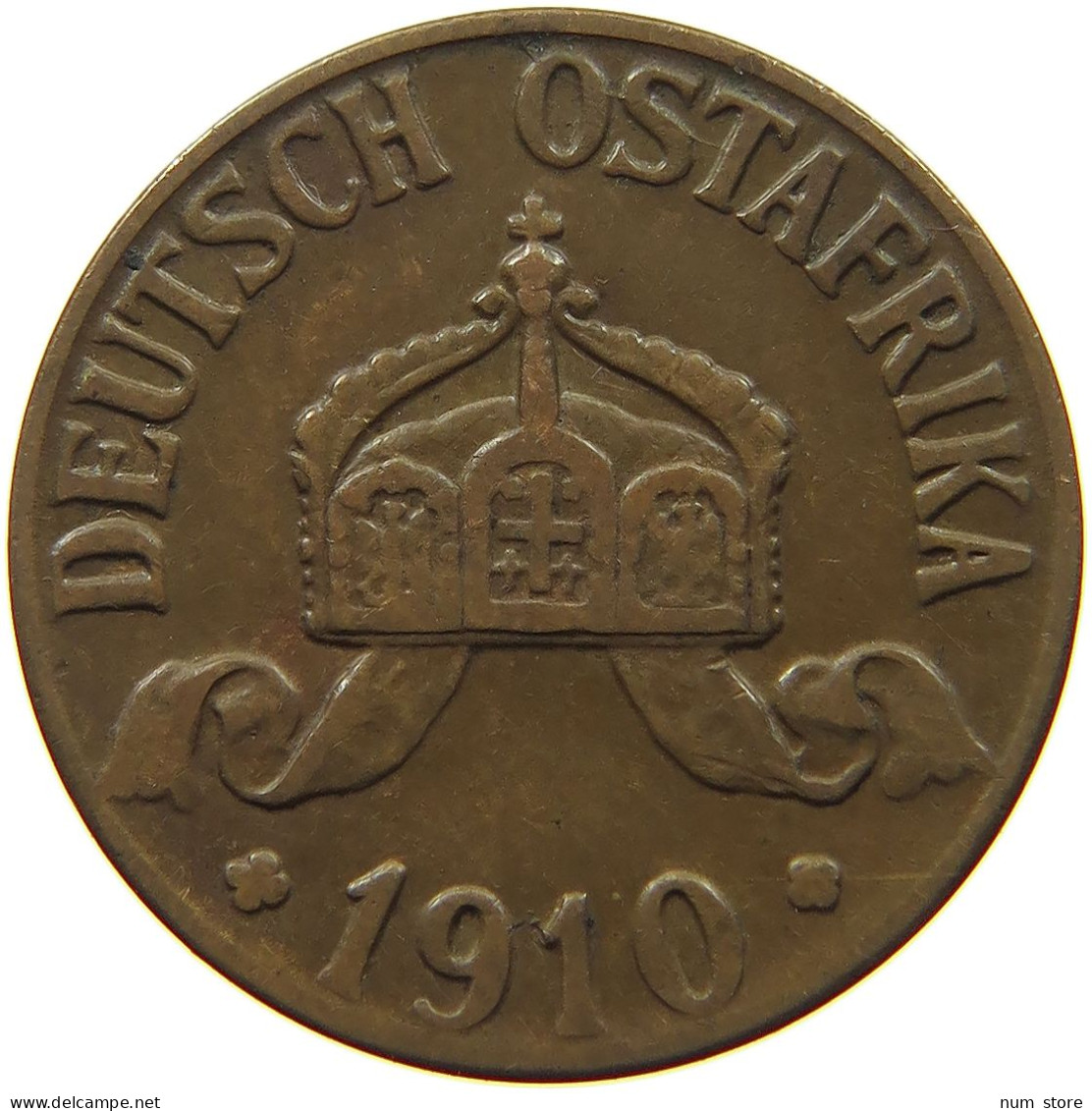 DEUTSCH OSTAFRIKA HELLER 1910 J  #a093 0537 - German East Africa