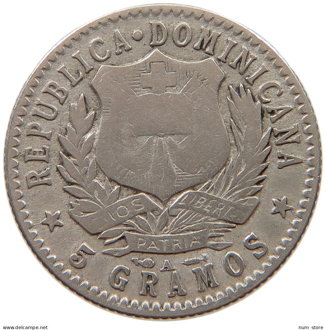 DOMINICAN REPUBLIC 20 CENTAVOS 1897  #t157 0693 - Dominicana